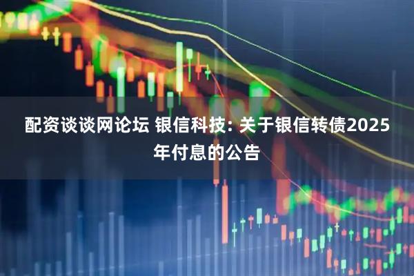 配资谈谈网论坛 银信科技: 关于银信转债2025年付息的公告
