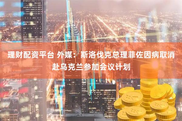 理财配资平台 外媒：斯洛伐克总理菲佐因病取消赴乌克兰参加会议计划